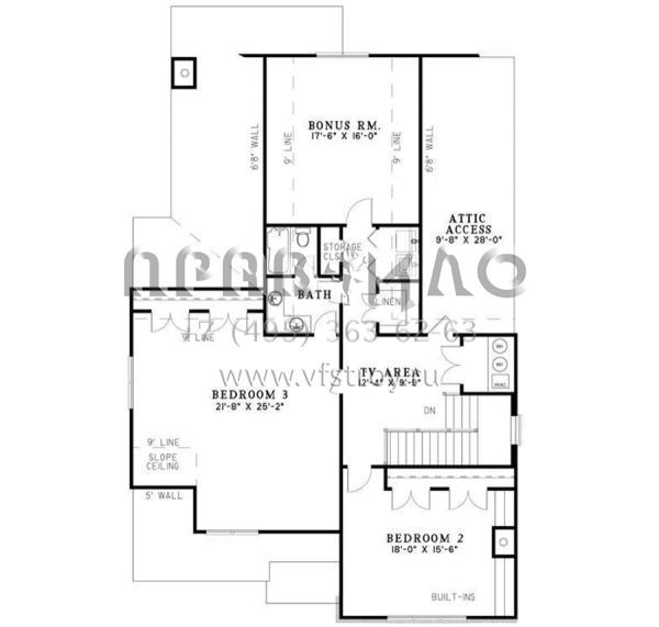 Проект двухэтажного дома с гаражом на одну машину в стиле Ранчо S5-297 (110-00034)