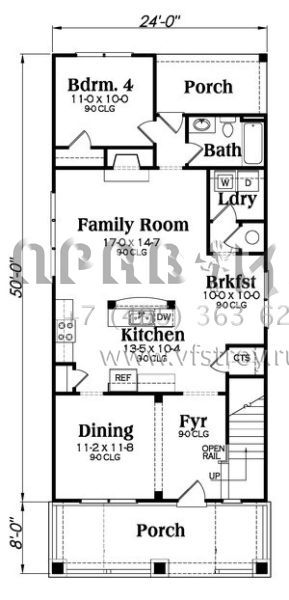 Проект двухэтажного дома без гаража в стиле Ранчо S5-205 (009-00230)