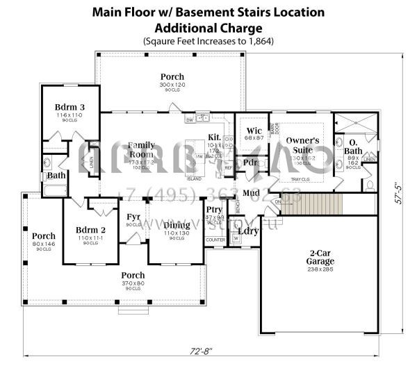 Проект одноэтажного дома с гаражом на две машины в современном стиле S5-166 (009-00345)
