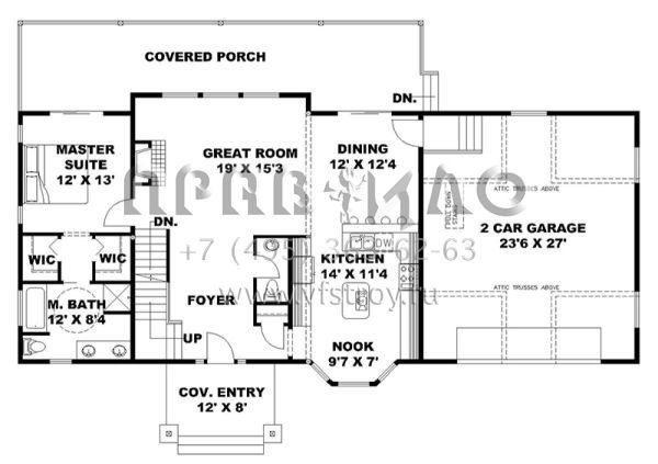 Проект двухэтажного дома с гаражом на две машины в стиле Шале S5-375 (039-00700)