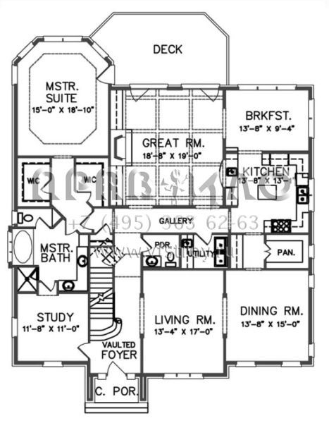 Проект двухэтажного дома с гаражом на три и более машин в современном стиле S5-378 (6819-00011)