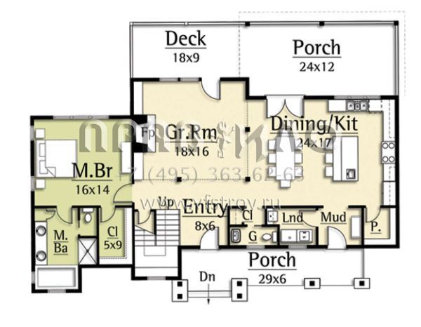 Проект двухэтажного дома с гаражом на две машины в стиле Шале S5-225 (8504-00009)