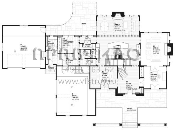 Проект двухэтажного дома с гаражом на три и более машин в современном стиле S5-411 (1637-00059)