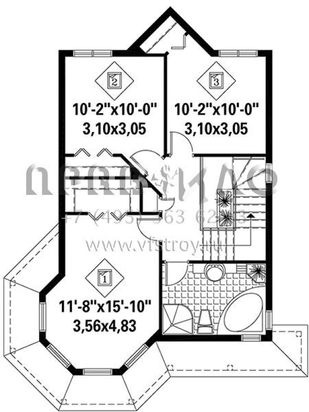 Проект двухэтажного дома без гаража в английском стиле S5-134 (6146-00238)
