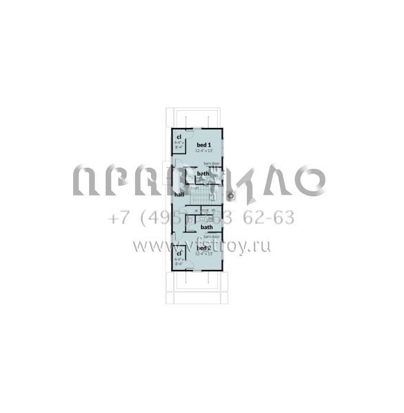 Проект двухэтажного дома с гаражом на одну машину в современном стиле S5-167 (028-00198)