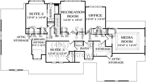 Проект двухэтажного дома с гаражом на три и более машин в американском стиле S5-384 (3323-00416)