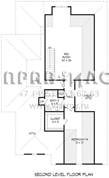 Проект двухэтажного дома с гаражом на две машины в стиле Ранчо S5-274 (940-00071)