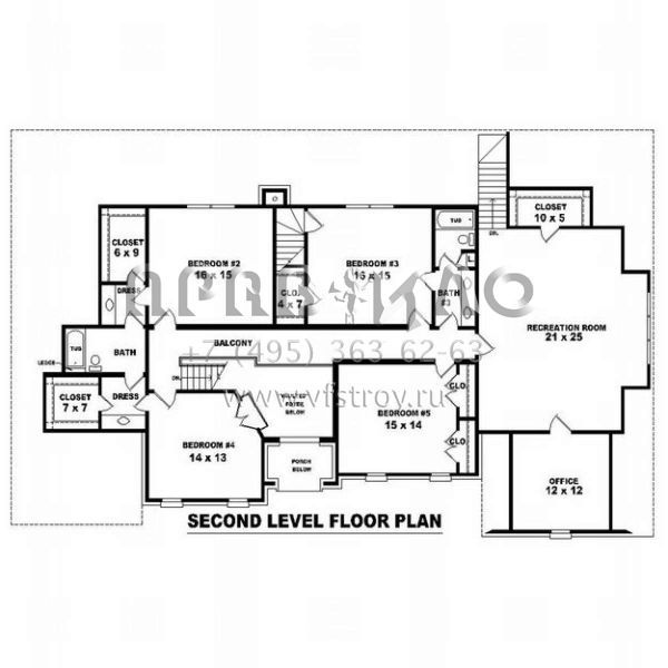 Проект двухэтажного дома с гаражом на три и более машин в современном стиле S5-439 (053-01780)
