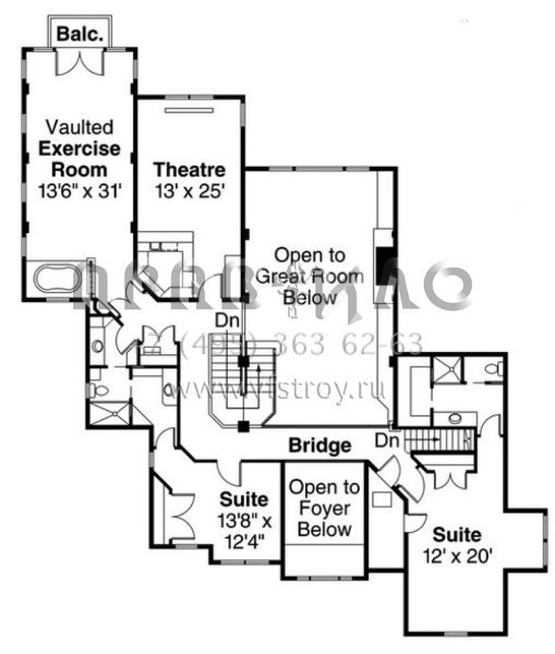 Проект двухэтажного дома с гаражом на две машины в английском стиле S5-459 (035-00601)