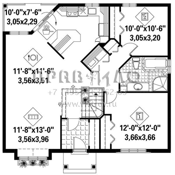 Проект одноэтажного дома без гаража в стиле Ранчо S5-103 (6146-00281)
