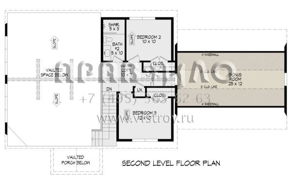 Проект двухэтажного дома с гаражом на две машины в стиле Шале S5-196 (940-00566)