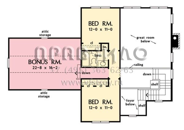 Проект двухэтажного дома с гаражом на две машины в стиле Ранчо S5-192 (2865-00337)