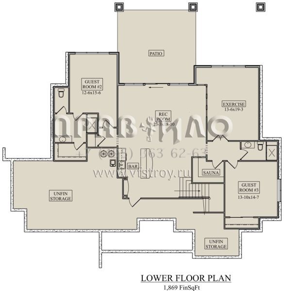 Проект одноэтажного дома с гаражом на три и более машин в американском стиле S5-255 (5631-00129)