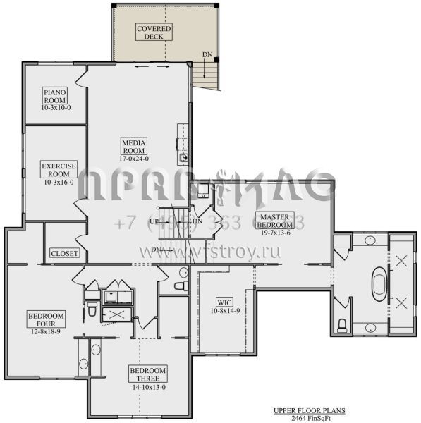 Проект двухэтажного дома с гаражом на три и более машин в американском стиле S5-430 (5631-00165)