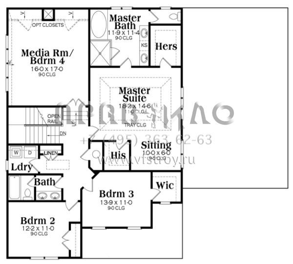 Проект двухэтажного дома с гаражом на две машины в американском стиле S5-283 (009-00211)