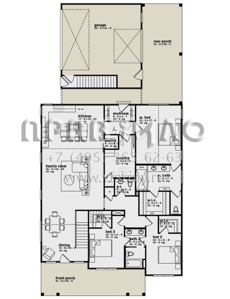 Проект двухэтажного дома с гаражом на две машины в современном стиле S5-282 (7174-00009)