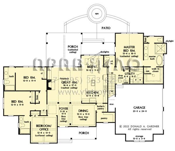 Проект одноэтажного дома с гаражом на две машины в современном стиле S5-217 (2865-00353)
