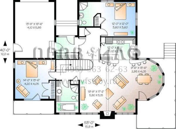 Проект одноэтажного дома с гаражом на одну машину в современном стиле S5-130 (034-00957)