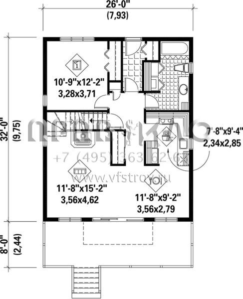 Проект двухэтажного дома без гаража в современном стиле S5-119 (6146-00148)