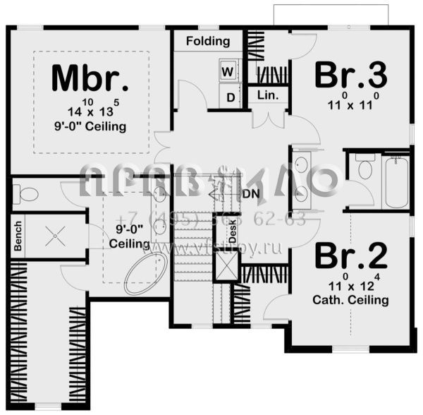 Проект двухэтажного дома с гаражом на две машины в современном стиле S5-191 (963-00496)