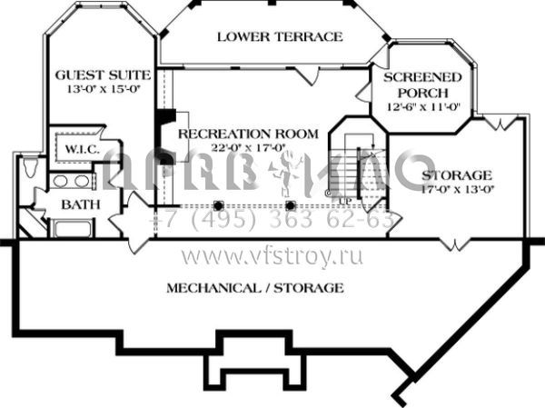Проект двухэтажного дома с гаражом на две машины в стиле Ранчо S5-402 (3323-00280)