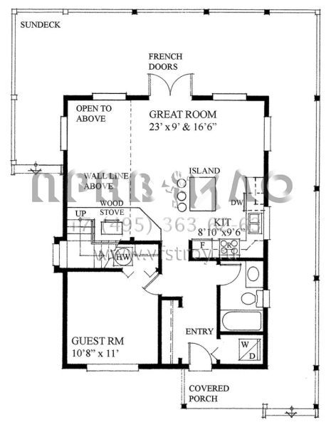 Проект двухэтажного дома без гаража в стиле Ранчо S5-125 (4177-00029)