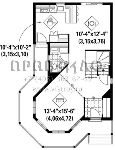 Проект двухэтажного дома без гаража в английском стиле S5-130 (6146-00242)