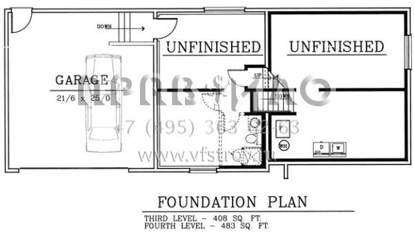 Проект трехэтажного дома с гаражом на две машины в стиле Ранчо S5-130 (692-00099)