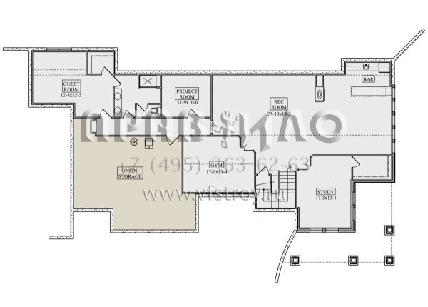 Проект одноэтажного дома с гаражом на три и более машин в современном стиле S5-269 (5631-00101)