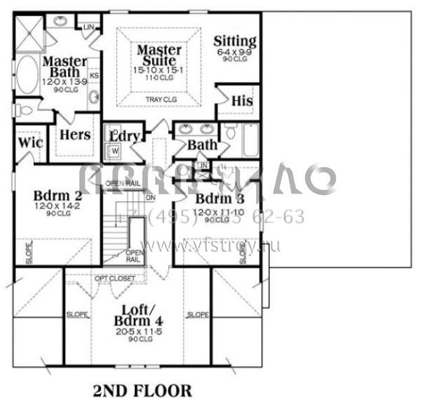 Проект двухэтажного дома с гаражом на три и более машин в американском стиле S5-264 (009-00270)