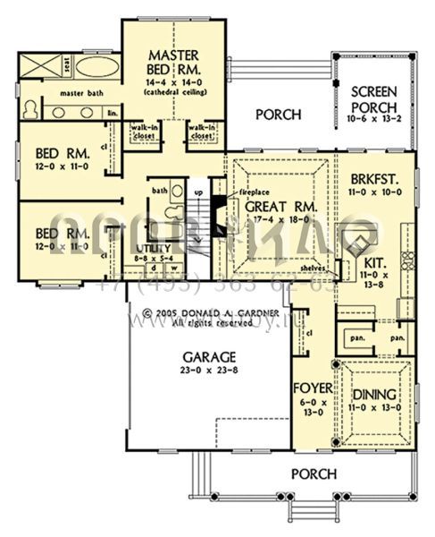 Проект одноэтажного дома с гаражом на две машины в стиле Ранчо S5-179 (2865-00315)