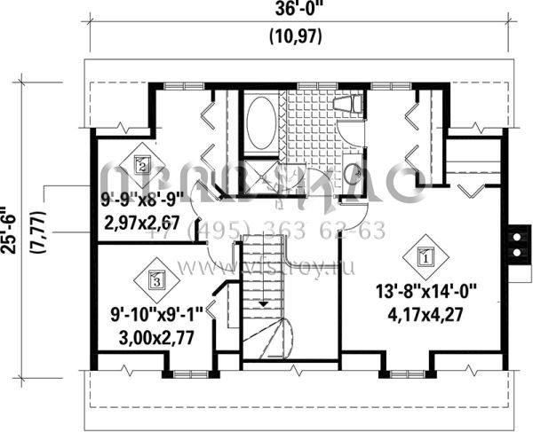 Проект двухэтажного дома без гаража в классическом стиле S5-170 (6146-00050)