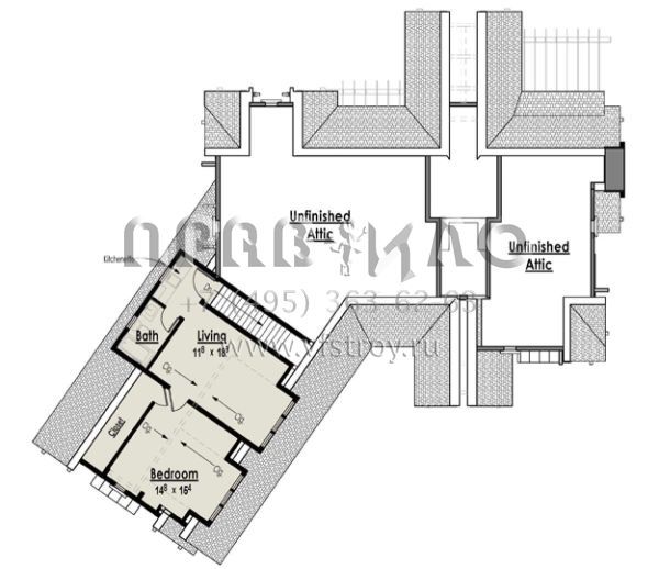 Проект двухэтажного дома с гаражом на две машины в стиле Шале S5-197 (7806-00012)