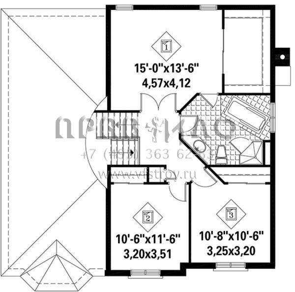 Проект двухэтажного дома с гаражом на одну машину в американском стиле S5-167 (6146-00215)