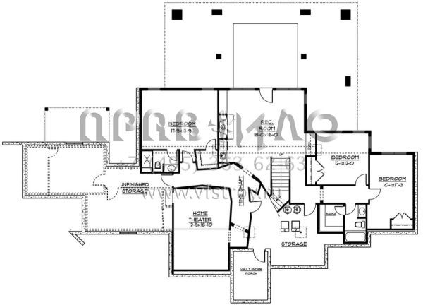 Проект одноэтажного дома с гаражом на три и более машин в американском стиле S5-433 (5631-00038)