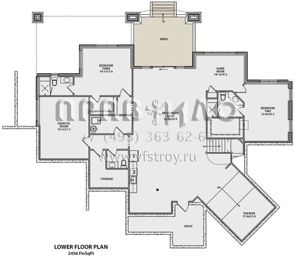 Проект одноэтажного дома с гаражом на три и более машин в стиле Шале S5-243 (5631-00070)