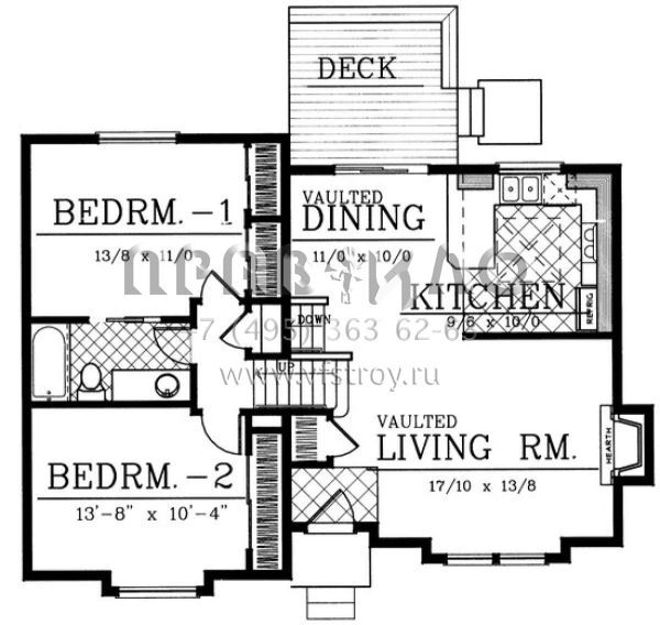 Проект трехэтажного дома с гаражом на две машины в стиле Ранчо S5-130 (692-00099)