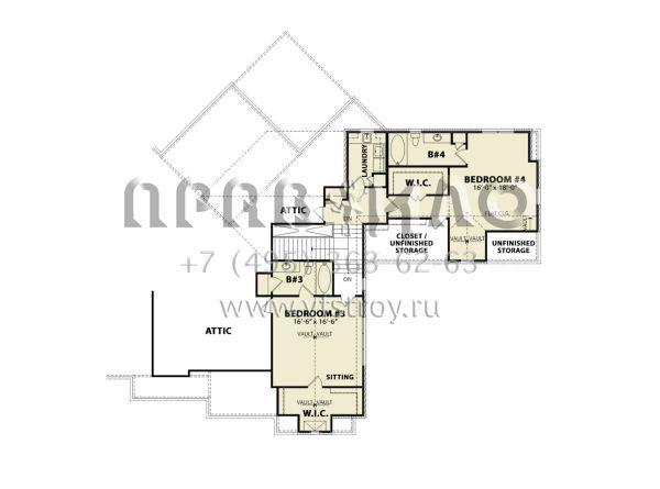 Проект двухэтажного дома с гаражом на три и более машин в американском стиле S5-883 (699-00375)