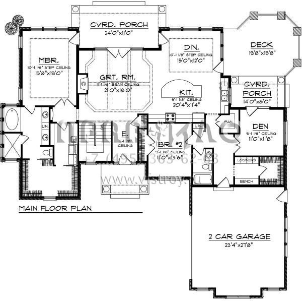 Проект одноэтажного дома с гаражом на две машины в английском стиле S5-211 (1020-00238)