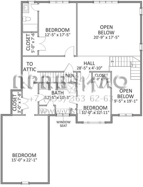 Проект двухэтажного дома с гаражом на две машины в стиле Ранчо S5-344 (6849-00033)