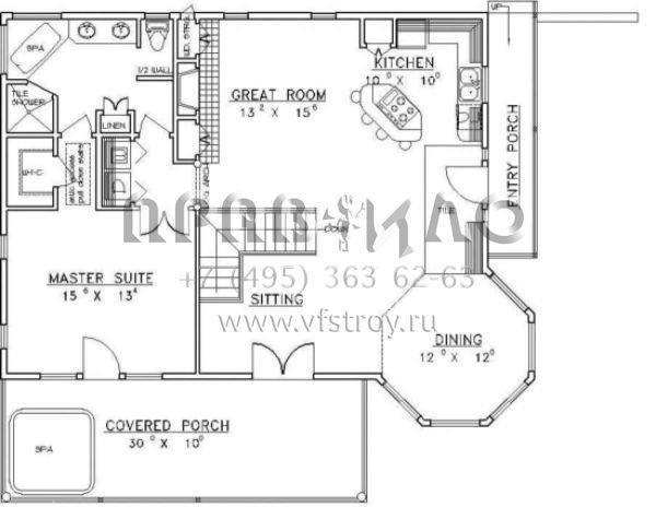Проект одноэтажного дома с гаражом на две машины в стиле Шале S5-194 (039-00269)