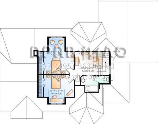 Проект двухэтажного дома с гаражом на две машины в стиле Ранчо S5-210 (034-00388)