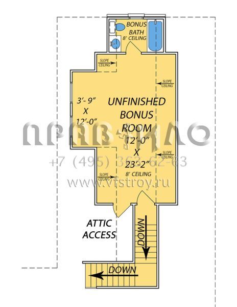 Проект одноэтажного дома с гаражом на три и более машин в стиле Ранчо S5-275 (9279-00046)