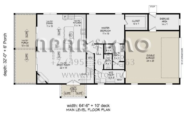 Проект двухэтажного дома с гаражом на две машины в стиле Шале S5-246 (940-00560)