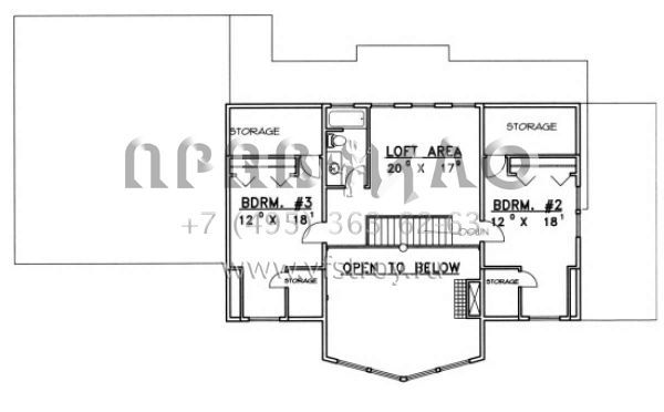 Проект двухэтажного дома с гаражом на три и более машин в стиле Ранчо S5-212 (039-00463)