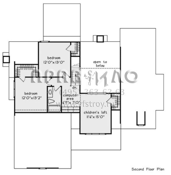 Проект двухэтажного дома с гаражом на две машины в стиле Ранчо S5-232 (8594-00309)