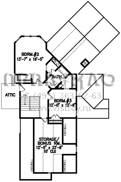 Проект двухэтажного дома с гаражом на две машины в стиле Ранчо S5-308 (699-00112)