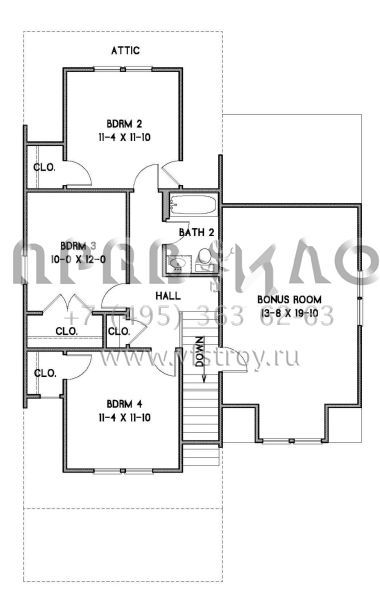 Проект двухэтажного дома с гаражом на одну машину в американском стиле S5-197 (4351-00011)