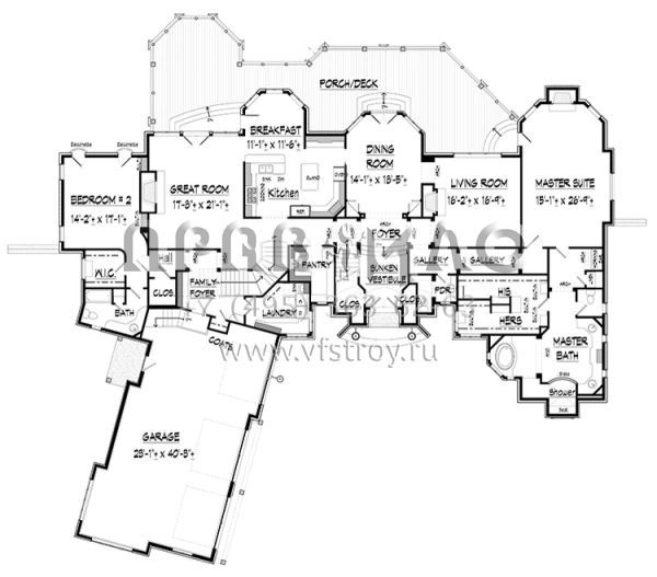Проект двухэтажного дома с гаражом на три и более машин в английском стиле S5-549 (6082-00115)