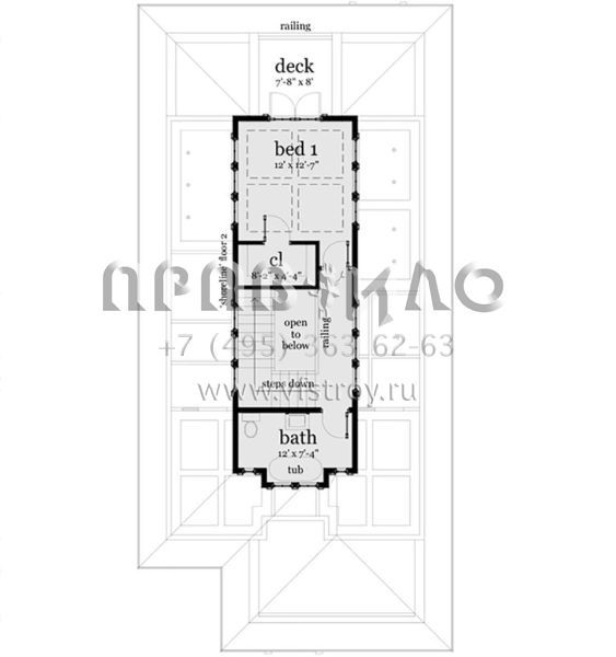 Проект двухэтажного дома без гаража в прибрежном стиле S5-147 (028-00123)